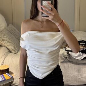 Zara White Crop-top